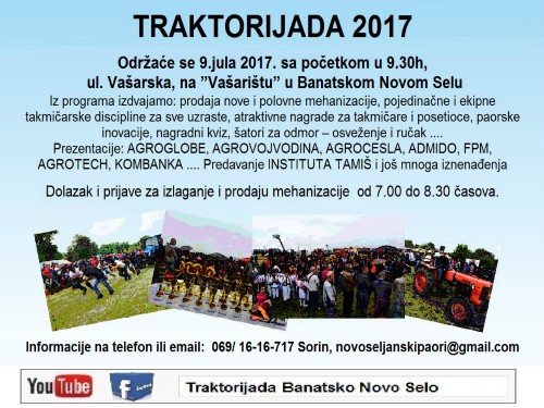 Read more about the article Peta "Traktorijada" u Banatskom Novom Selu u nedelju, 9. jula 2017.