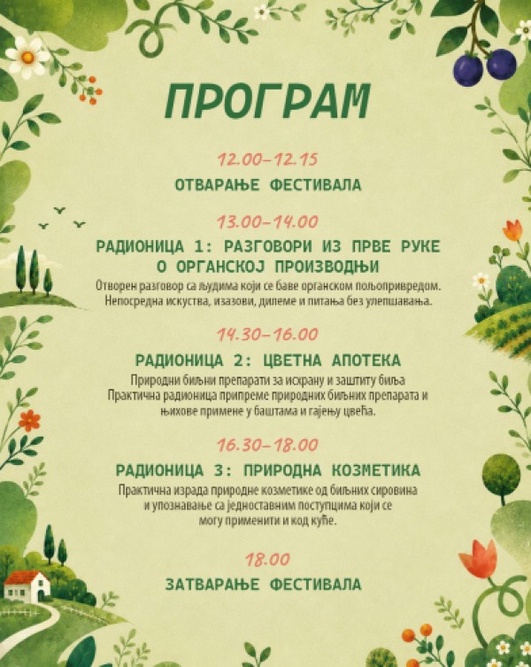 Prvi Festival Biodistrikta Kolubara, „Biodistrict Pick & Picnic“ 12. septembra u Oglađenovcu kod Valjeva 12 biodistrikt kolubara program